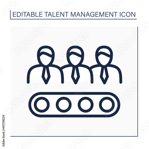 Candidate pipelines line icon. Qualified people interested in learning about job opportunities. Talent management concept. Isolated vector illustration. Editable stroke