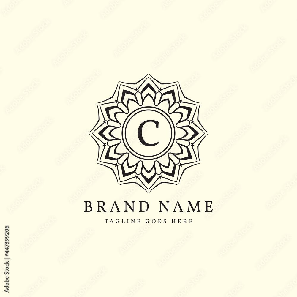 abstract round luxury letter C logo design for elegant fashion brand, beauty care, yoga class, hotel, resort, jewelry abstract round luxury letter C logo design for elegant fashion brand, beauty care, yoga class, hotel, resort, jewelry