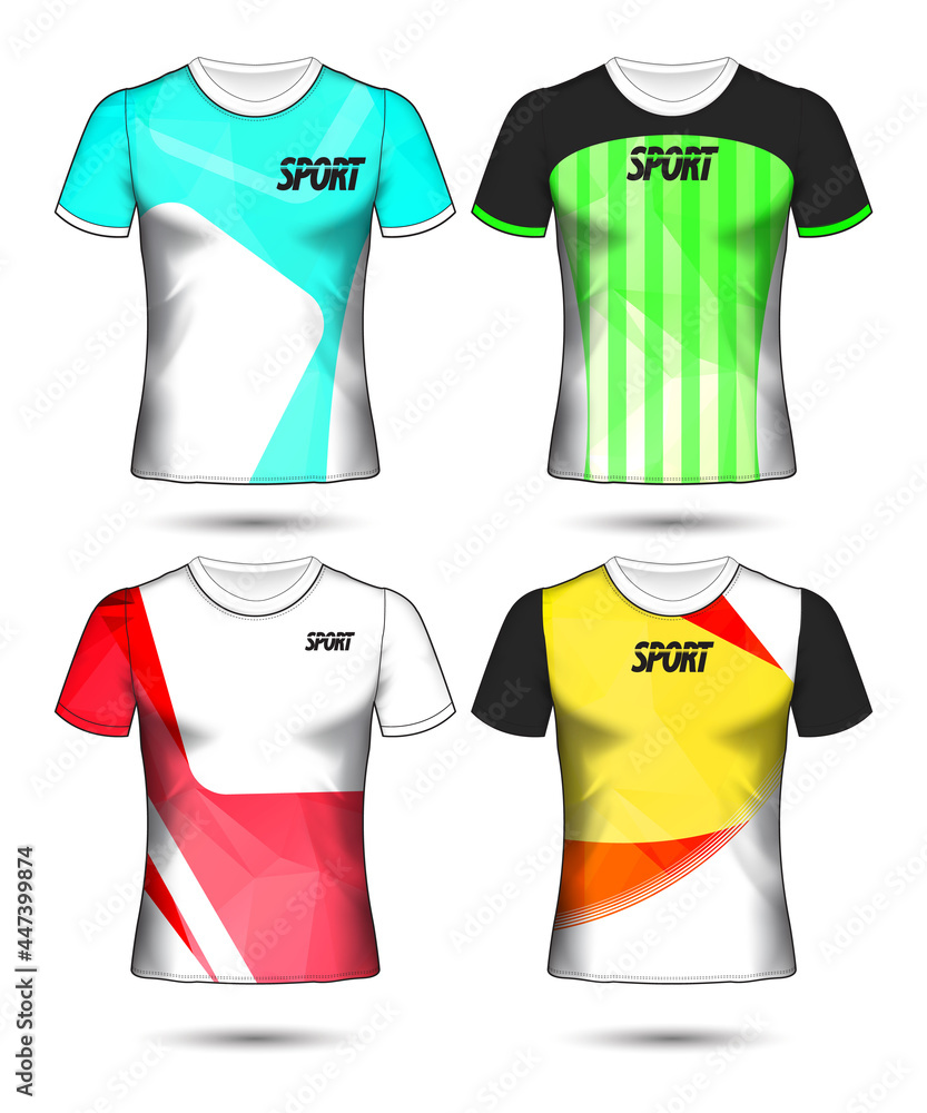 Naklejka premium t-shirt templates abstract geometric collection of different colors polygonal mosaic