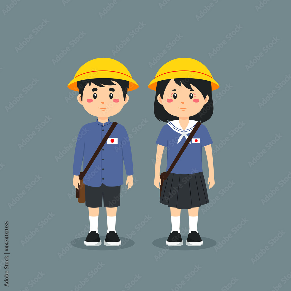 Japanese Character Wearing Elementary School Uniform