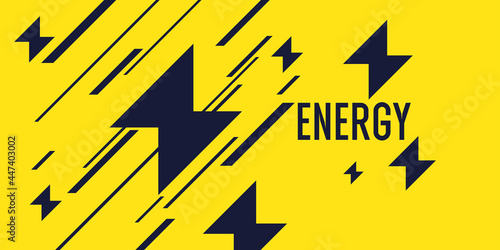 Abstract background in a modern trendy style. Energy poster with simple flat geometric shapes.