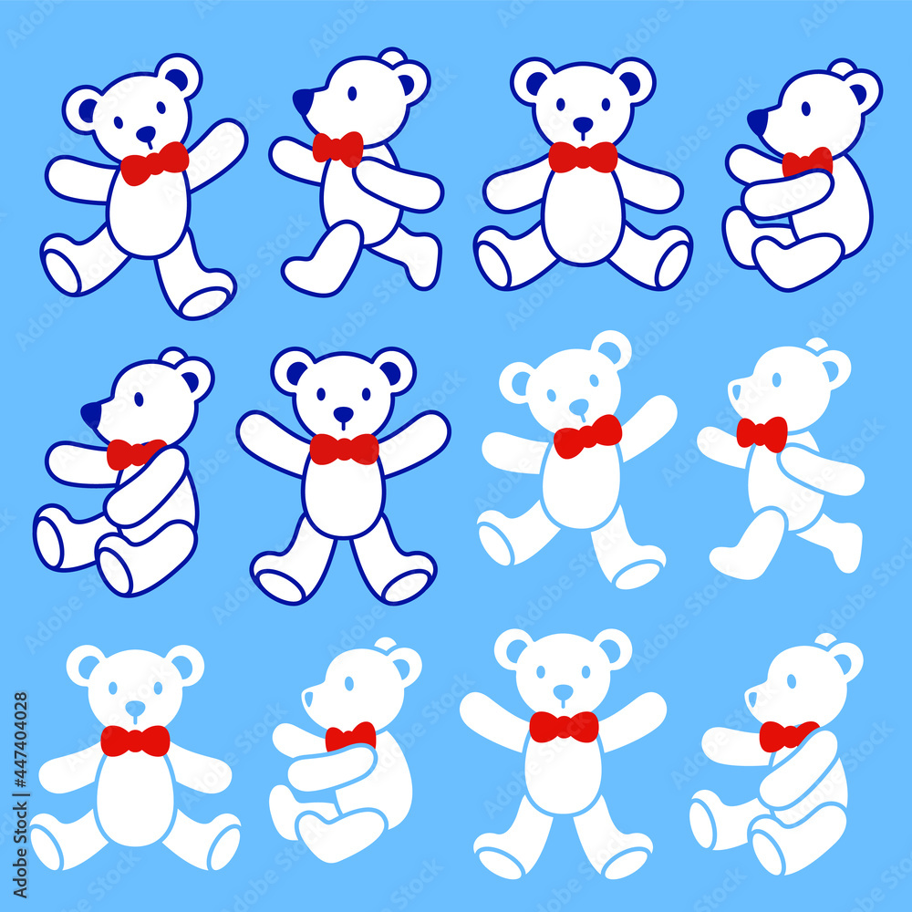 Simple and cute bear illustration material collection,