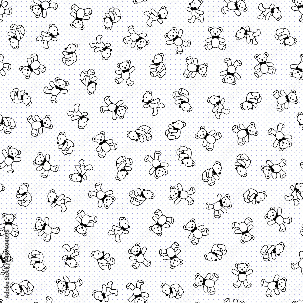 Seamless pattern of simple and cute bear illustration, Seamless pattern of simple and cute bear illustration,