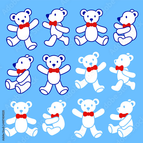 Simple and cute bear illustration material collection 