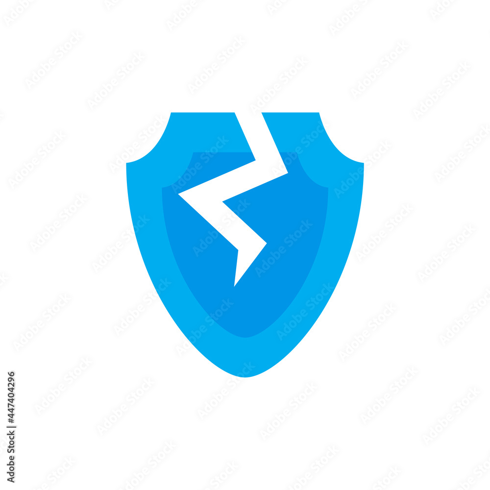 Broken shield icon design vector illustration Broken shield icon design vector illustration