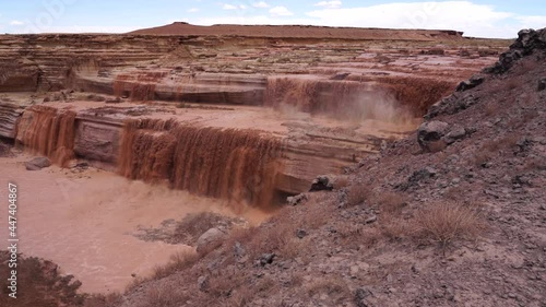 Grand Chocolate Falls in Northern Arizona, waterfall. photo