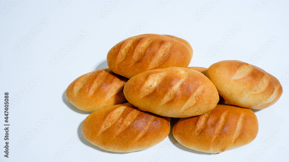  bread roll on White background