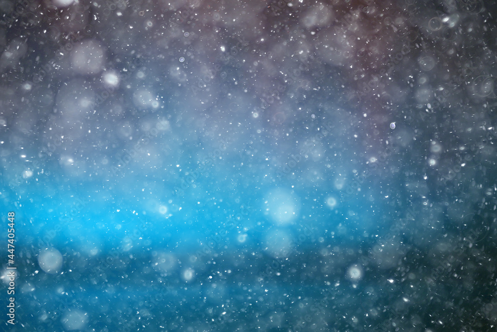 Fototapeta premium abstract blurred background, snow falls on the sea, northern cold sea, climate winter view