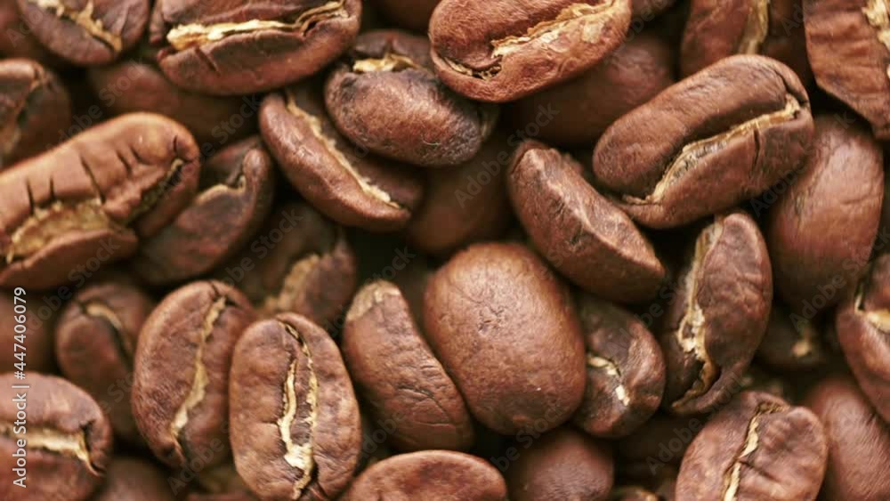 Loop able background of coffee beans. Loop able background of coffee beans.