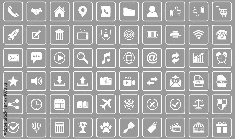 website icon set vector sign symbol of contact us