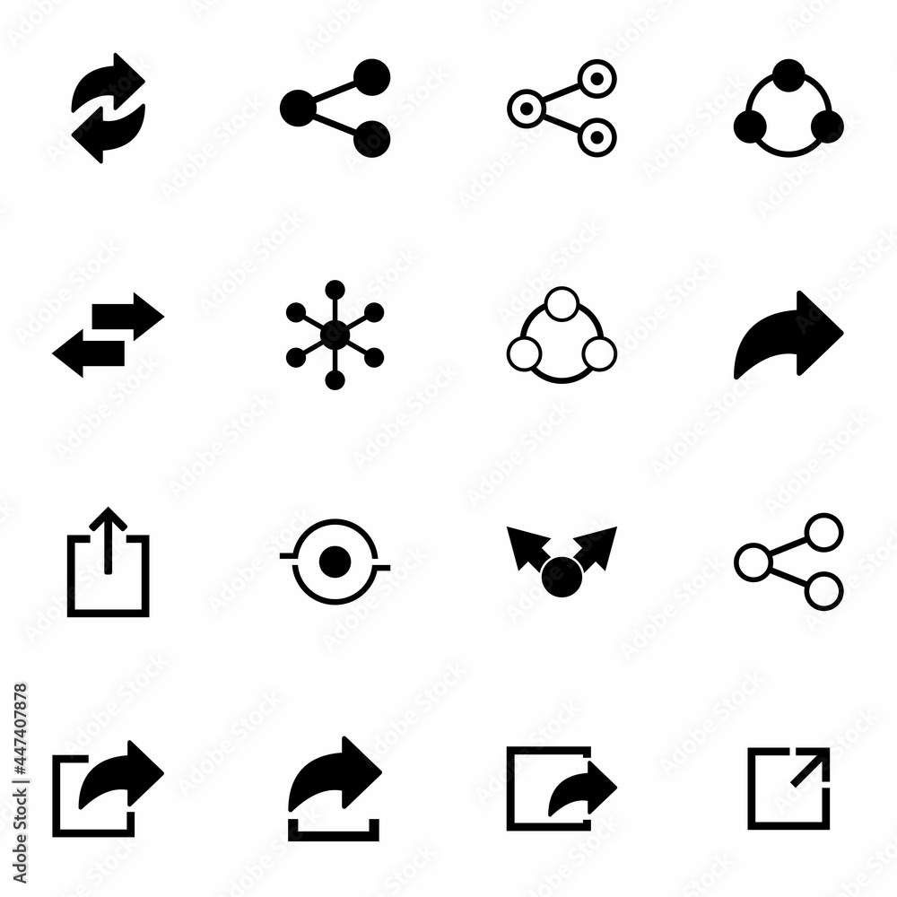 share icon set vector sign symbol share icon set vector sign symbol