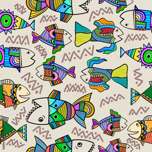 Seamless pattern with cute ...