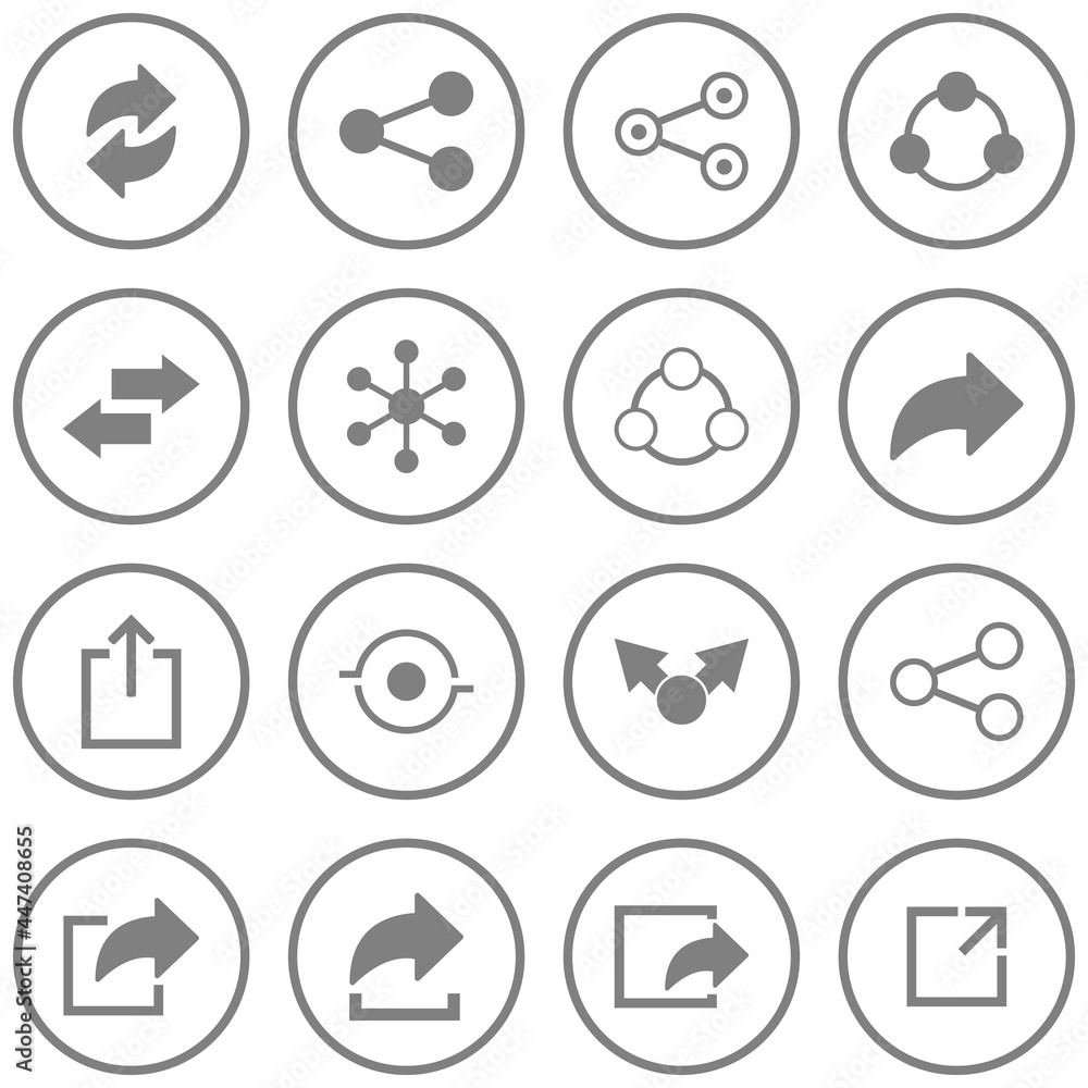 share icon set vector sign symbol share icon set vector sign symbol