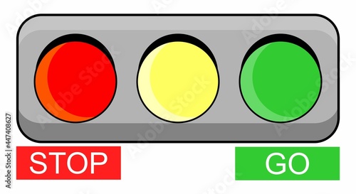 Traffic light close up.
Traffic warning and regulation.