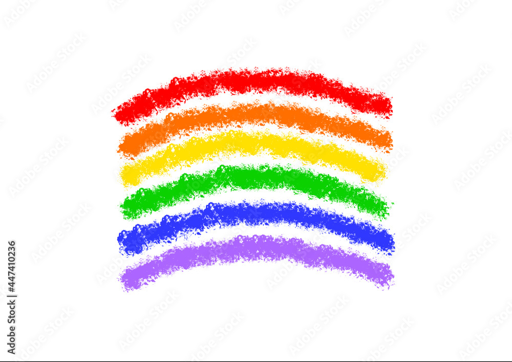 6色の虹クレヨン線イラスト Stock Illustration Adobe Stock