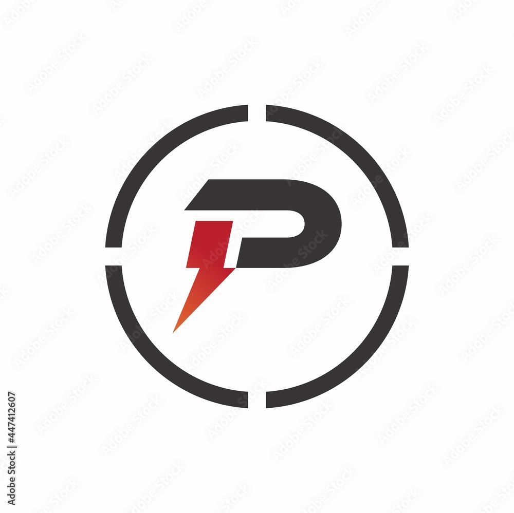 Power logo. P letter . P monogram. Power and energy technology. Power logo. P letter . P monogram. Power and energy technology.