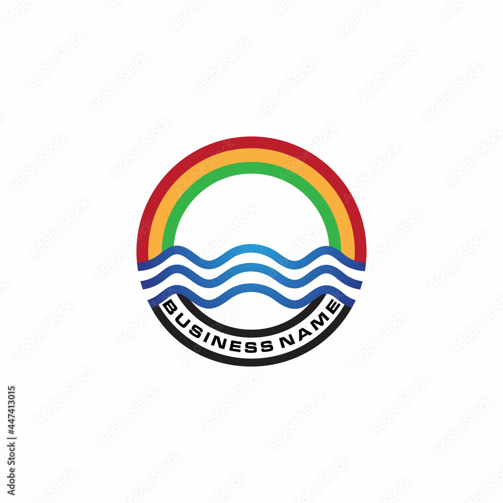 Water wave icon vector illustration design logo