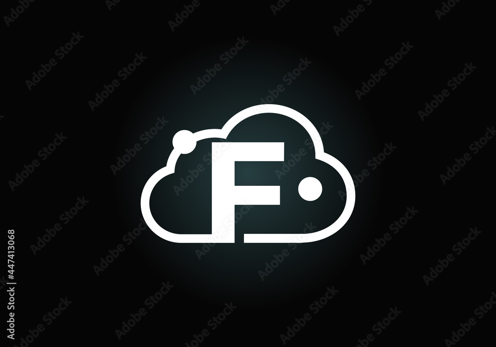 Initial F monogram letter alphabet with the cloud. Cloud computing provider service logo. Modern cloud technology vector logo design for business, and company identity. Initial F monogram letter alphabet with the cloud. Cloud computing provider service logo. Modern cloud technology vector logo design for business, and company identity.