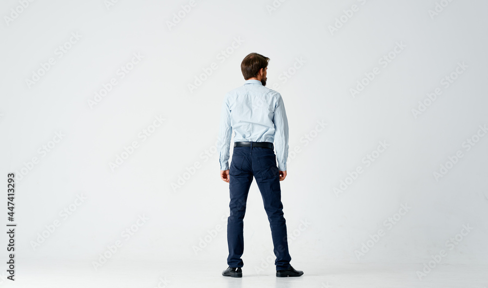 manager in shirt with tie office emotions in full growth movement manager in shirt with tie office emotions in full growth movement
