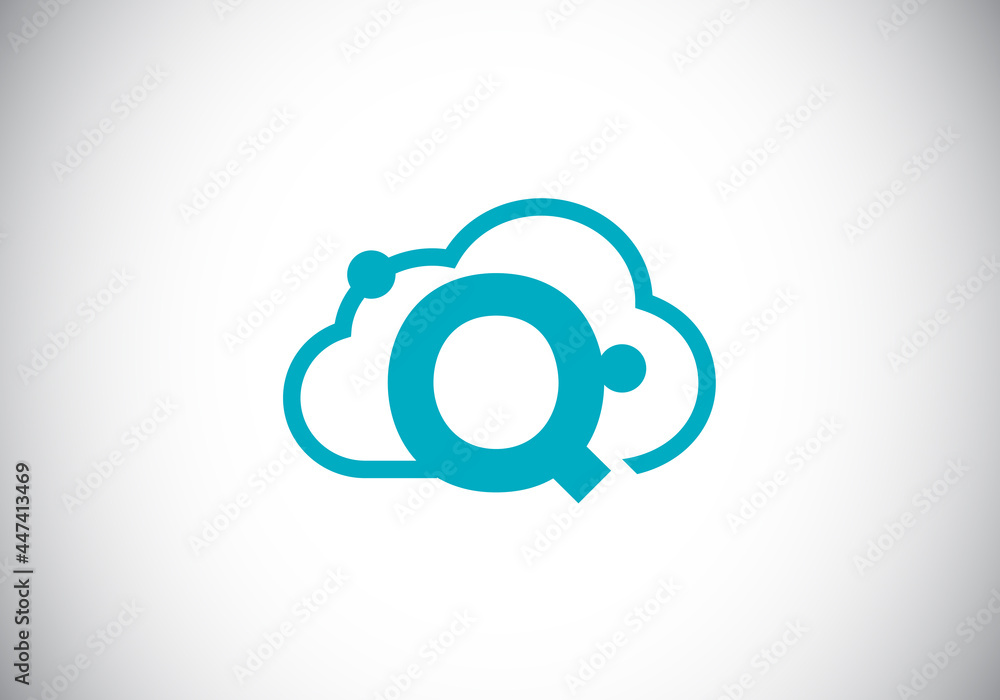 Initial Q monogram letter alphabet with the cloud. Cloud computing provider service logo. Modern cloud technology vector logo design for business, and company identity. Initial Q monogram letter alphabet with the cloud. Cloud computing provider service logo. Modern cloud technology vector logo design for business, and company identity.