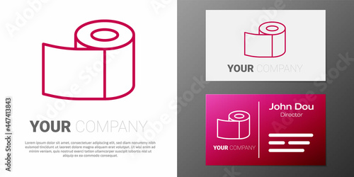 Logotype line Toilet paper roll icon isolated on white background. Logo design template element. Vector