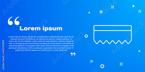 White line Sponge icon isolated on blue background. Wisp of bast for washing dishes. Cleaning service logo. Vector