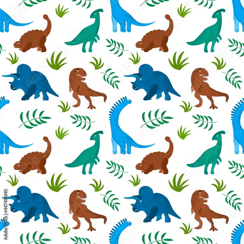 Seamless pattern with dinosaurs 