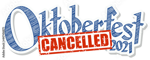 Header with text Oktoberfest 2021, canceled stamp