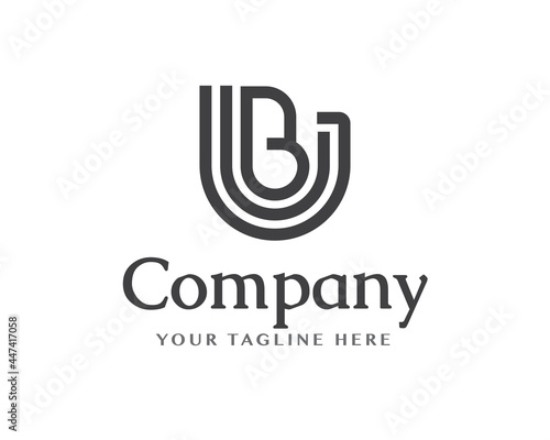 abstract B U initial monogram logo symbol template illustration inspiration