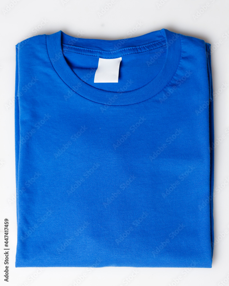 Dark blue plain t-shirt mockup template. Plain t-shirt isolated on ...
