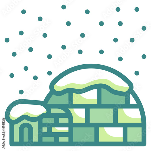 igloo blue line icon