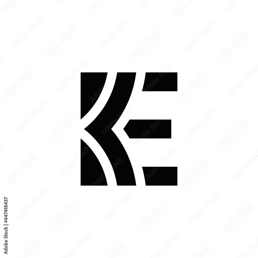 k e ke initial logo design vector template