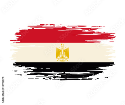 Egyptian flag brush grunge background. Vector illustration.