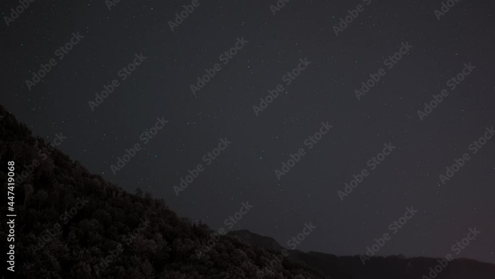 Beautiful night sky time-lapse with shooting stars Beautiful night sky time-lapse with shooting stars