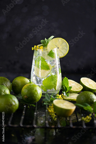 Mojito cocktail with lime