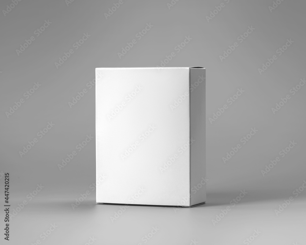 Mockup of white cardboard box for perfume, design, isolated on gray background. Mockup of white cardboard box for perfume, design, isolated on gray background.