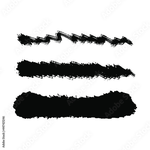 Vector set of grunge brush strokes. Black vector brush strokes collection. Black paint spots vector set.