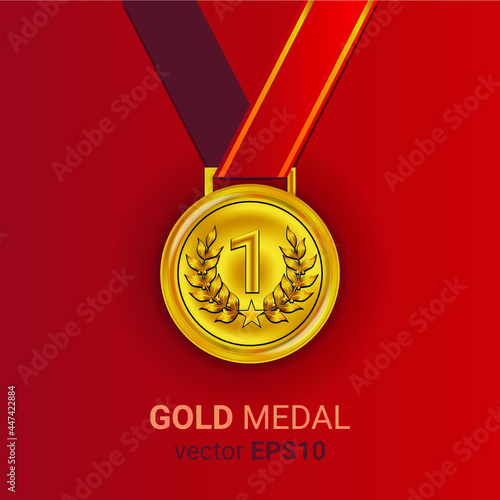 Gold Medal Illustration Image Vector EPS 10