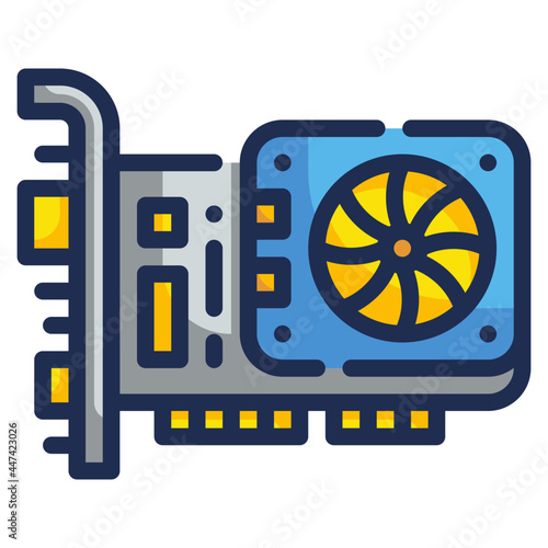 graphics card line icon