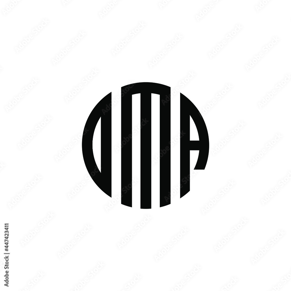 DMA letter logo design. DMA letter in circle shape. DMA Creative three