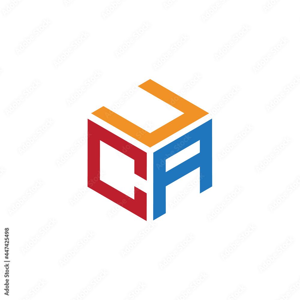 Hexagon logo with the letters UCA design Hexagon logo with the letters UCA design
