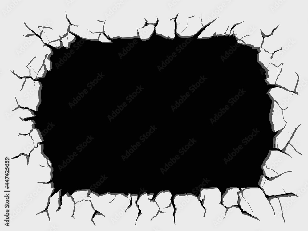 Black hole whith cracks or broken wall. Black hole whith cracks or broken wall.