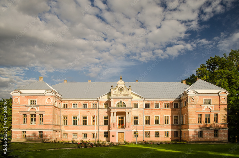Remte manor in sunny day, Latvia.