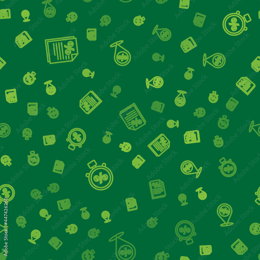 Set line Finance document, Stopwatch and percent and Location with discount on seamless pattern. Vector Set line Finance document, Stopwatch and percent and Location with discount on seamless pattern. Vector