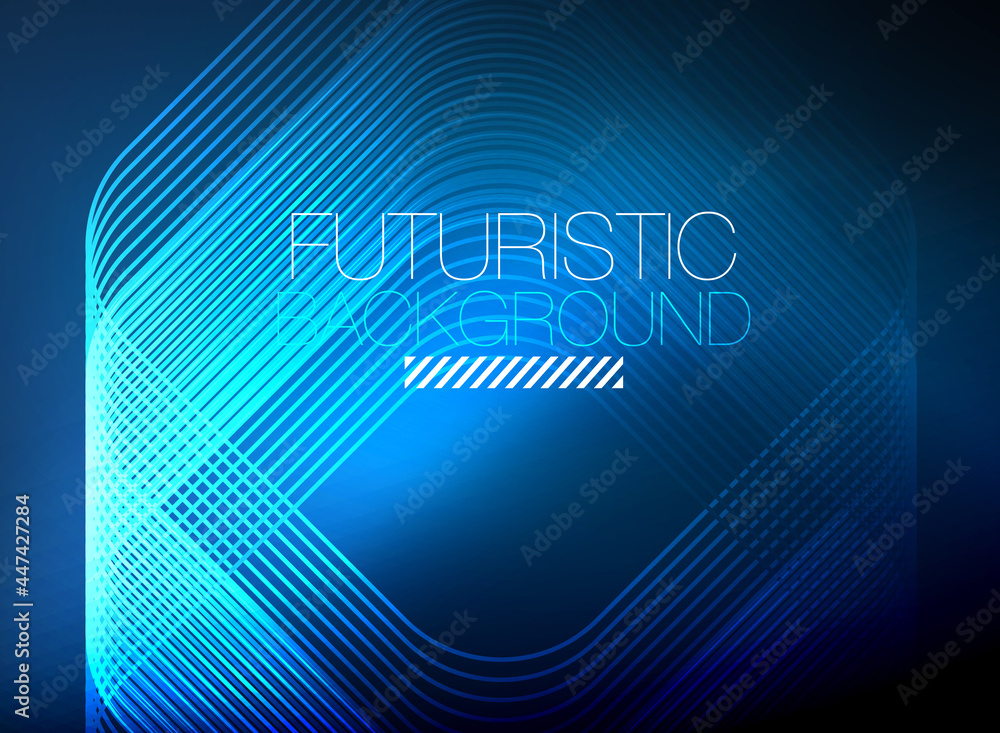 Neon color square shape lines abstract background. Shiny magic energy and motion concept, vector abstract wallpaper background Neon color square shape lines abstract background. Shiny magic energy and motion concept, vector abstract wallpaper background