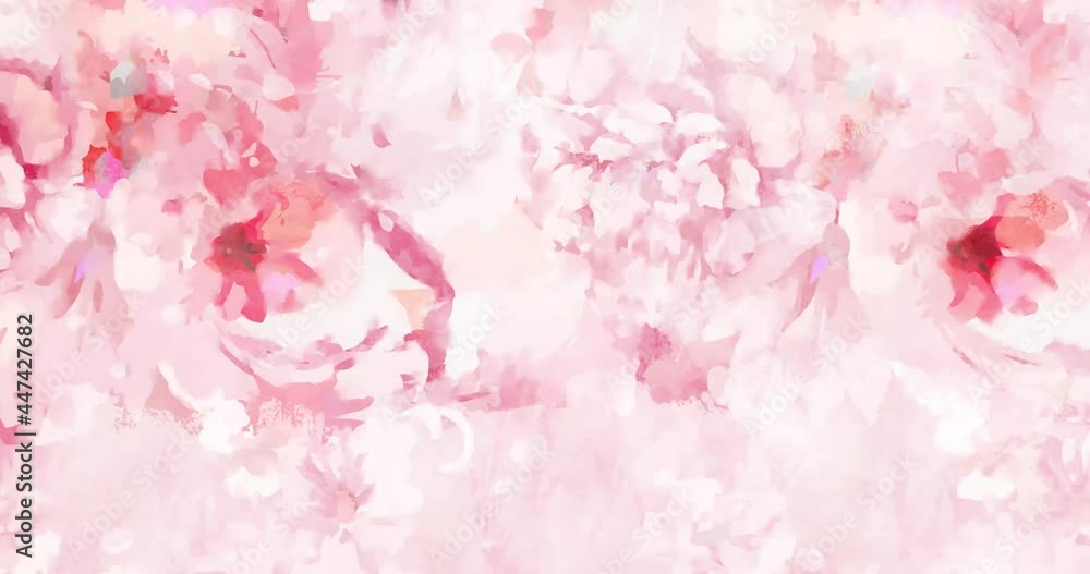 Beautiful pink watercolor rose and peony flowers Beautiful pink watercolor rose and peony flowers