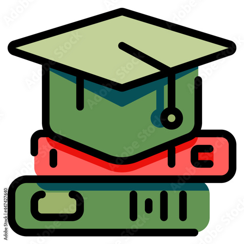 mortarboard line icon
