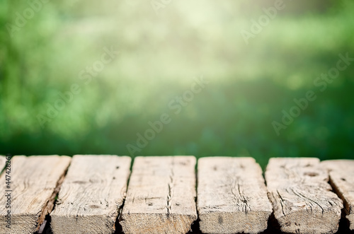 wooden shelf in perspective for product advertising