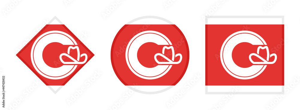 calgary flag icon set. isolated on white background calgary flag icon set. isolated on white background