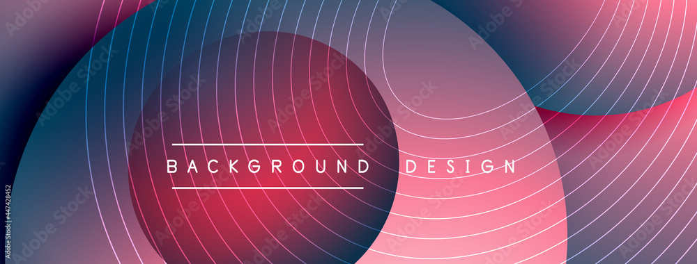Gradient circles with shadows. Vector techno abstract background. Modern overlapping forms wallpaper background, design template Gradient circles with shadows. Vector techno abstract background. Modern overlapping forms wallpaper background, design template